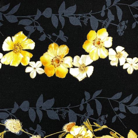 benartex kanvas natural beauty metallic wildflower vine black fabric|benartex fabrics website.